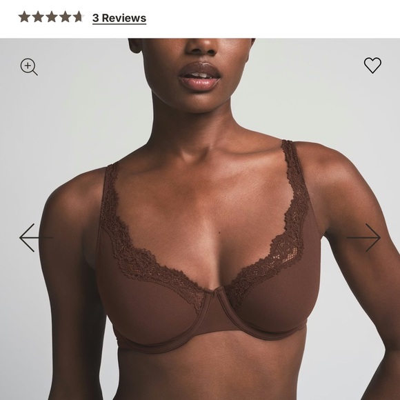 SKIMS Chocolate Lace Detail Bra - Picture 2 of 4